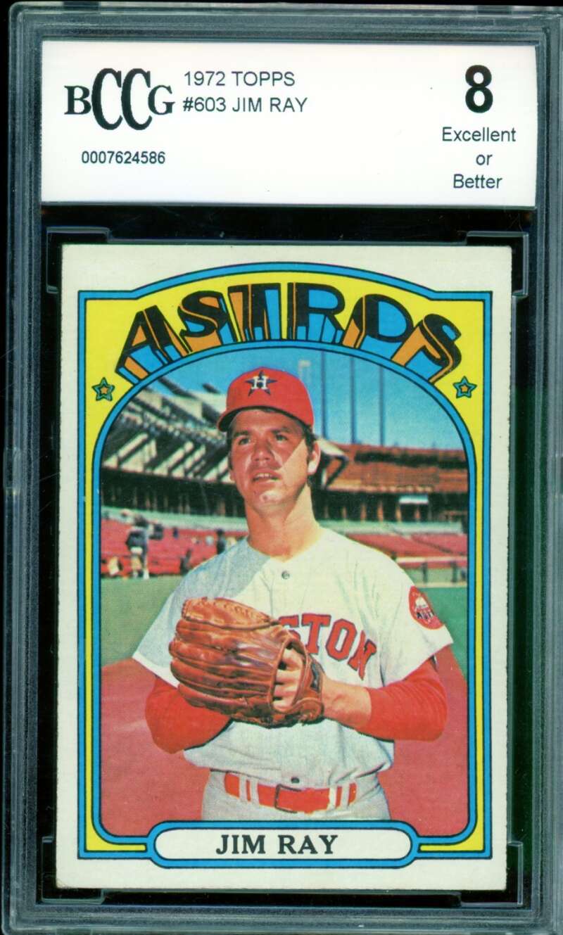 Jim Ray Card 1972 Topps #603 BGS BCCG 8 Image 1