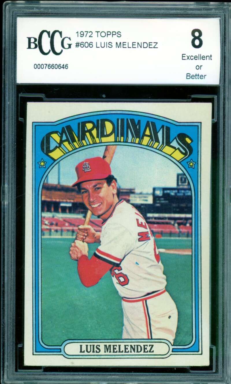 Luis Melendez Card 1972 Topps #606 BGS BCCG 8 Image 1