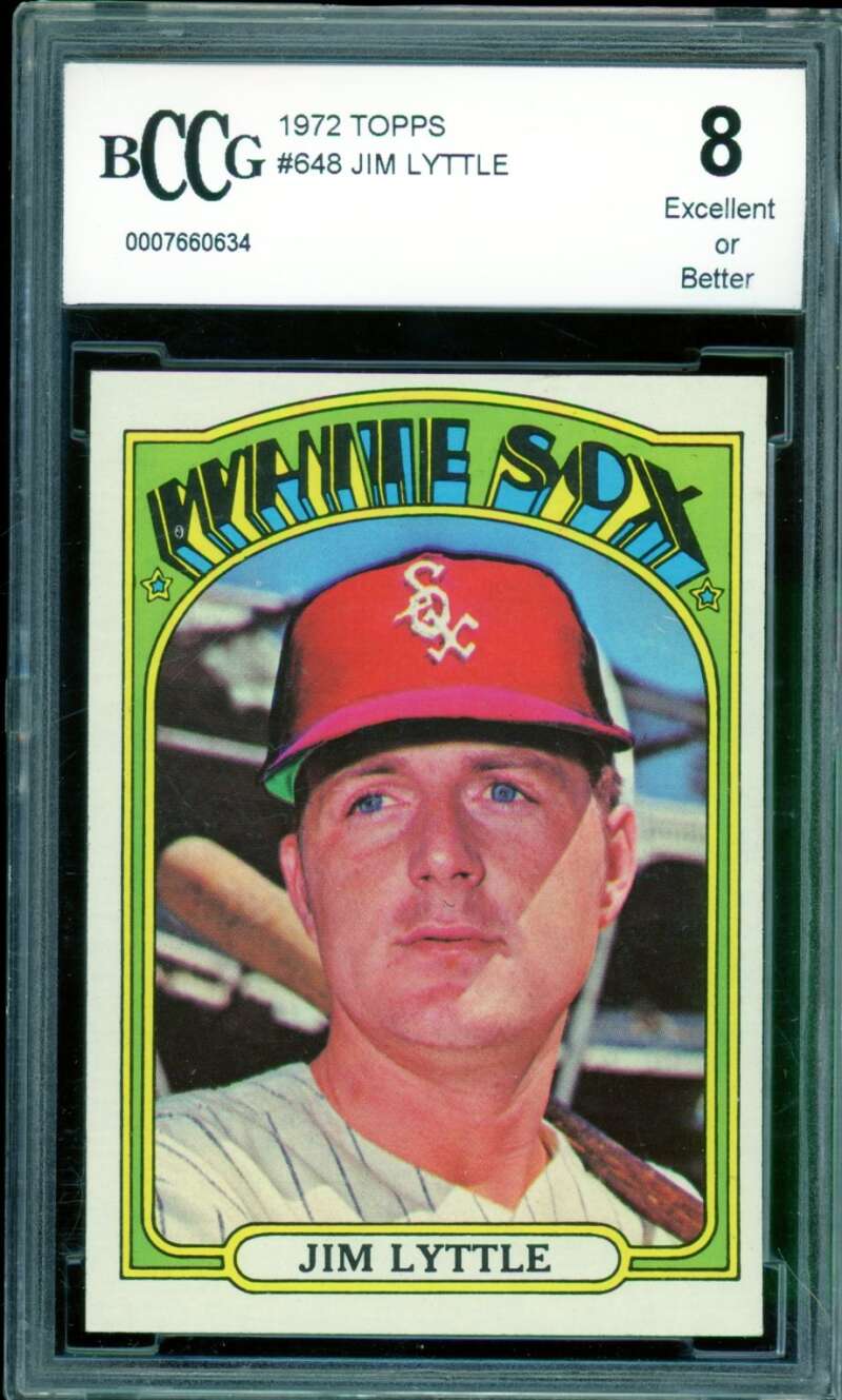 Jim Lyttle Card 1972 Topps #648 BGS BCCG 8 Image 1