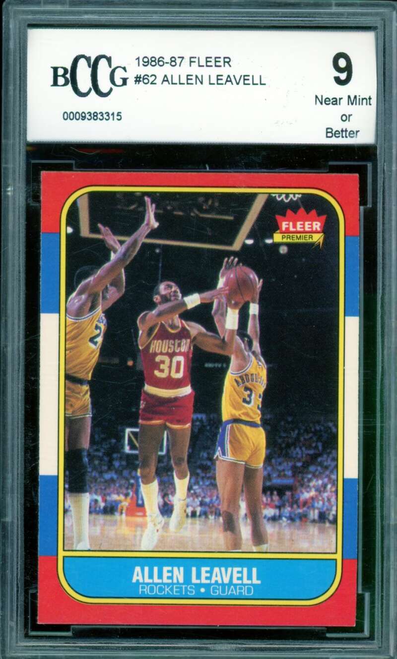 Allen Leavell Card 1986-87 Fleer #62 BGS BCCG 9 Image 1