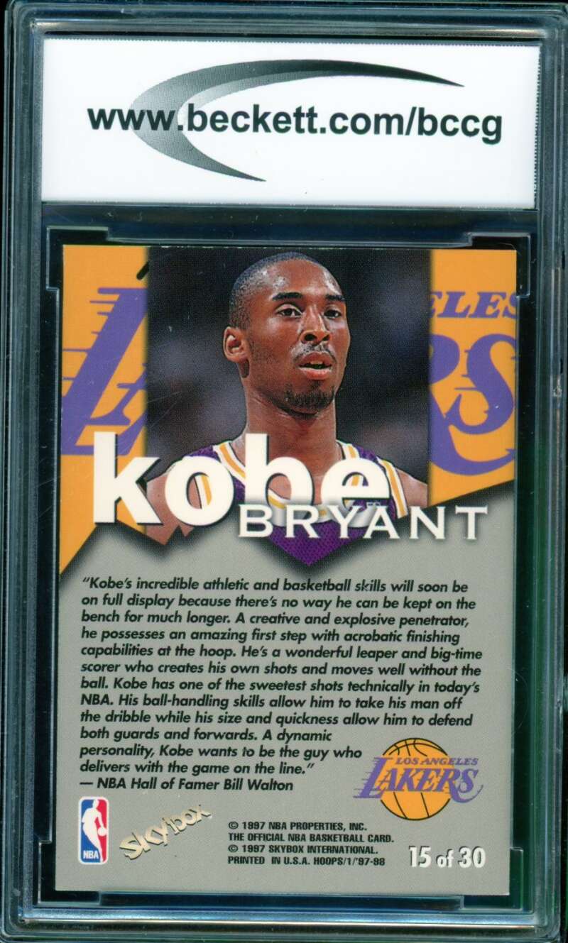 Kobe Bryant Card 1997-98 Hoops Talkin' Hoops #TH15 BGS BCCG 9 Image 2