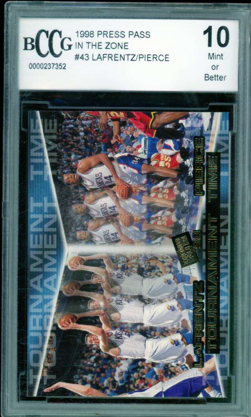 Paul Pierce Rookie Card 1998-99 Press Pass In The Zone #43 BGS BCCG 10 Image 1