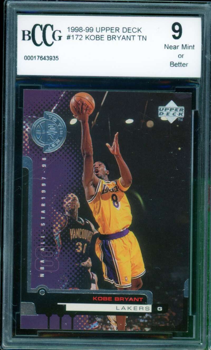 Kobe Bryant Card 1998-99 Upper Deck #172 BGS BCCG 9 Image 1