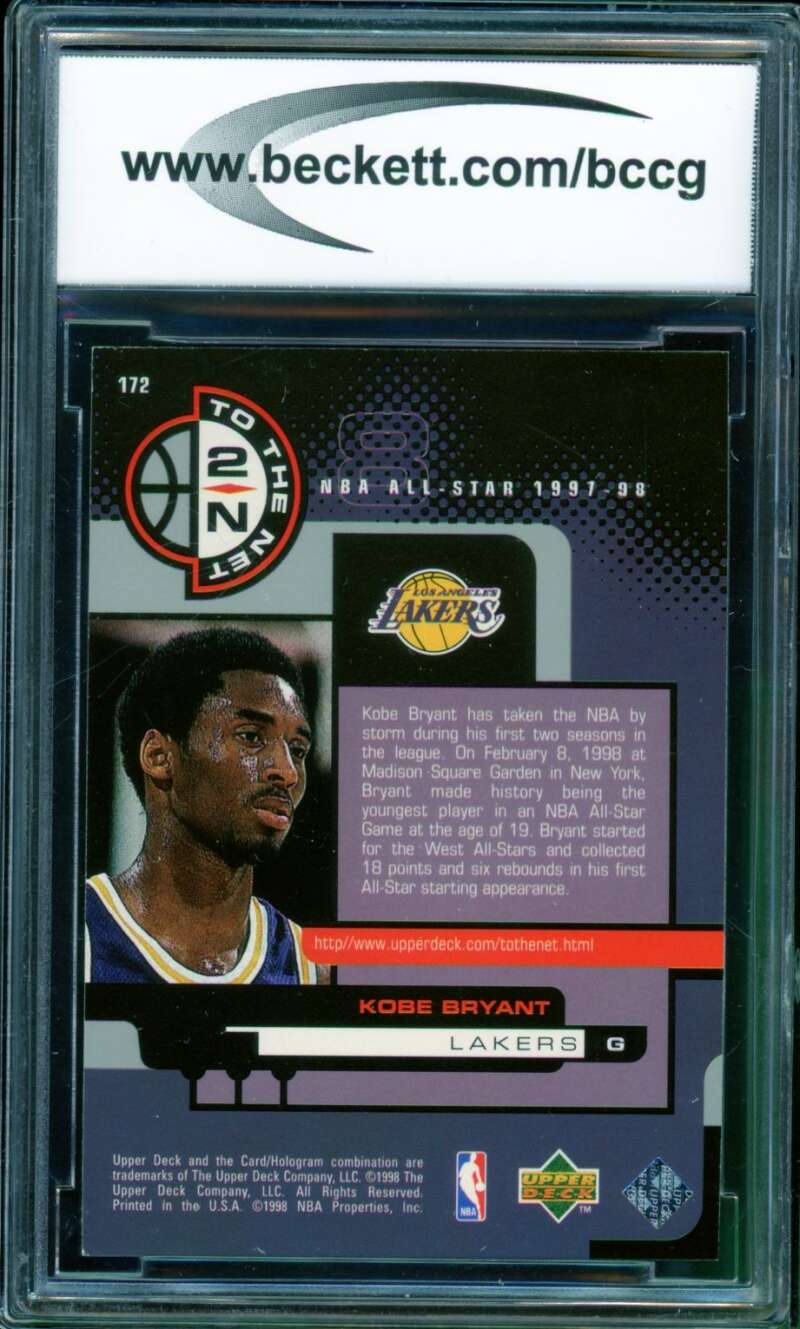 Kobe Bryant Card 1998-99 Upper Deck #172 BGS BCCG 9 Image 2