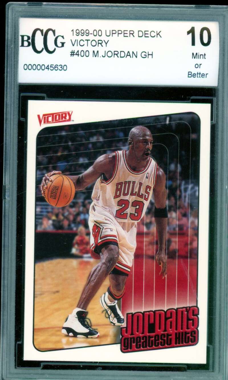 Michael Jordan Card 1999-00 Upper Deck Victory #400 BGS BCCG 10 Image 1