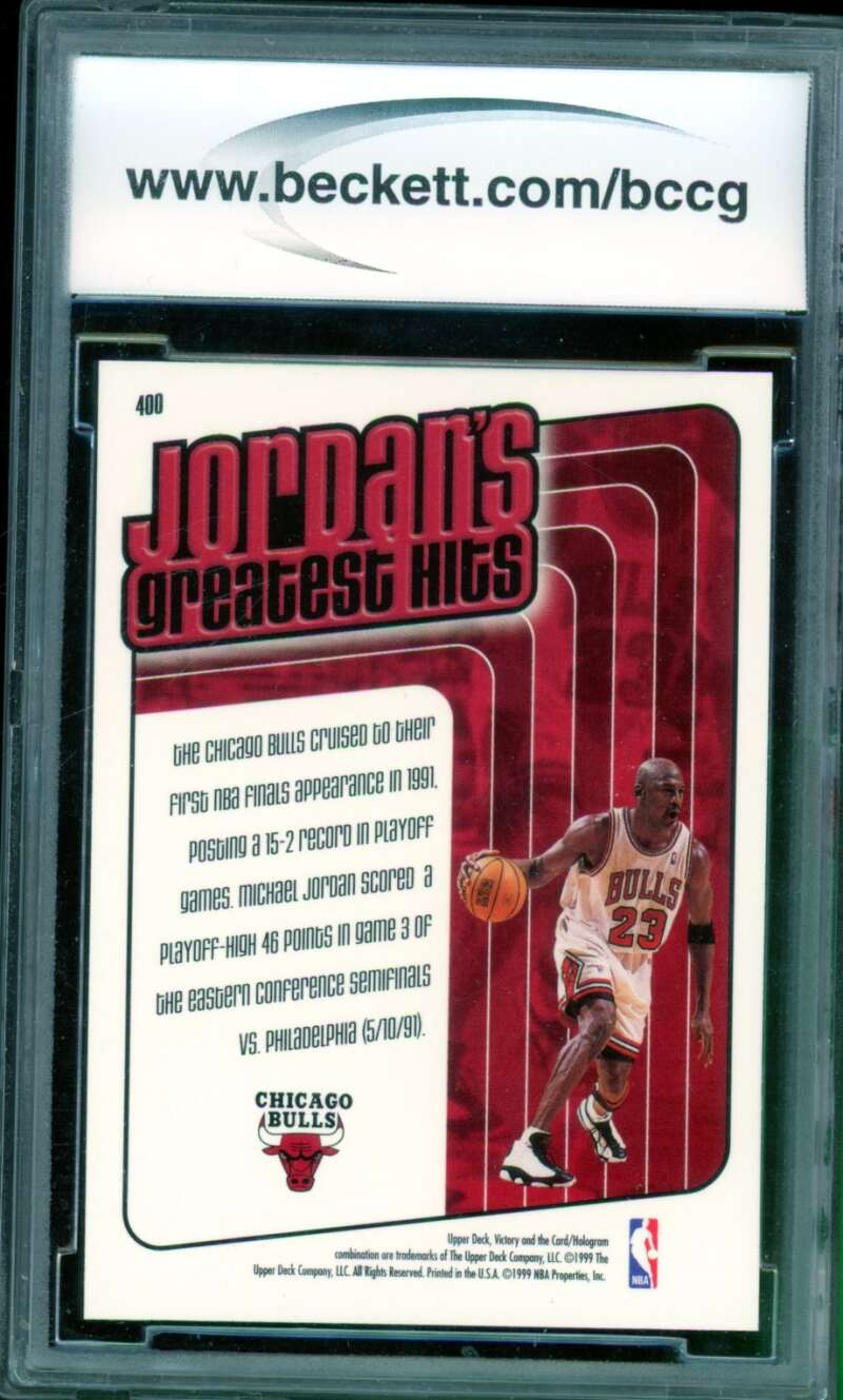 Michael Jordan Card 1999-00 Upper Deck Victory #400 BGS BCCG 10 Image 2