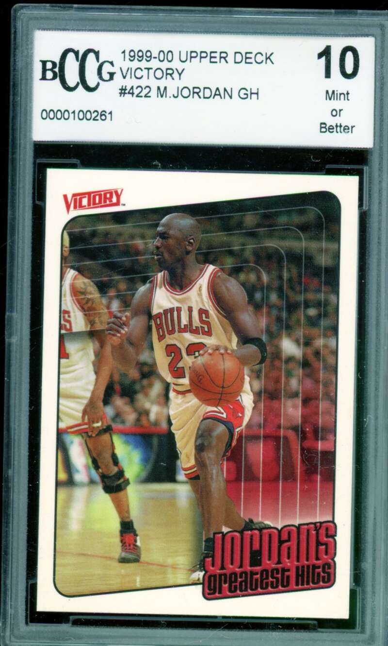 Michael Jordan Card 1999-00 Upper Deck Victory #422 BGS BCCG 10 Image 1