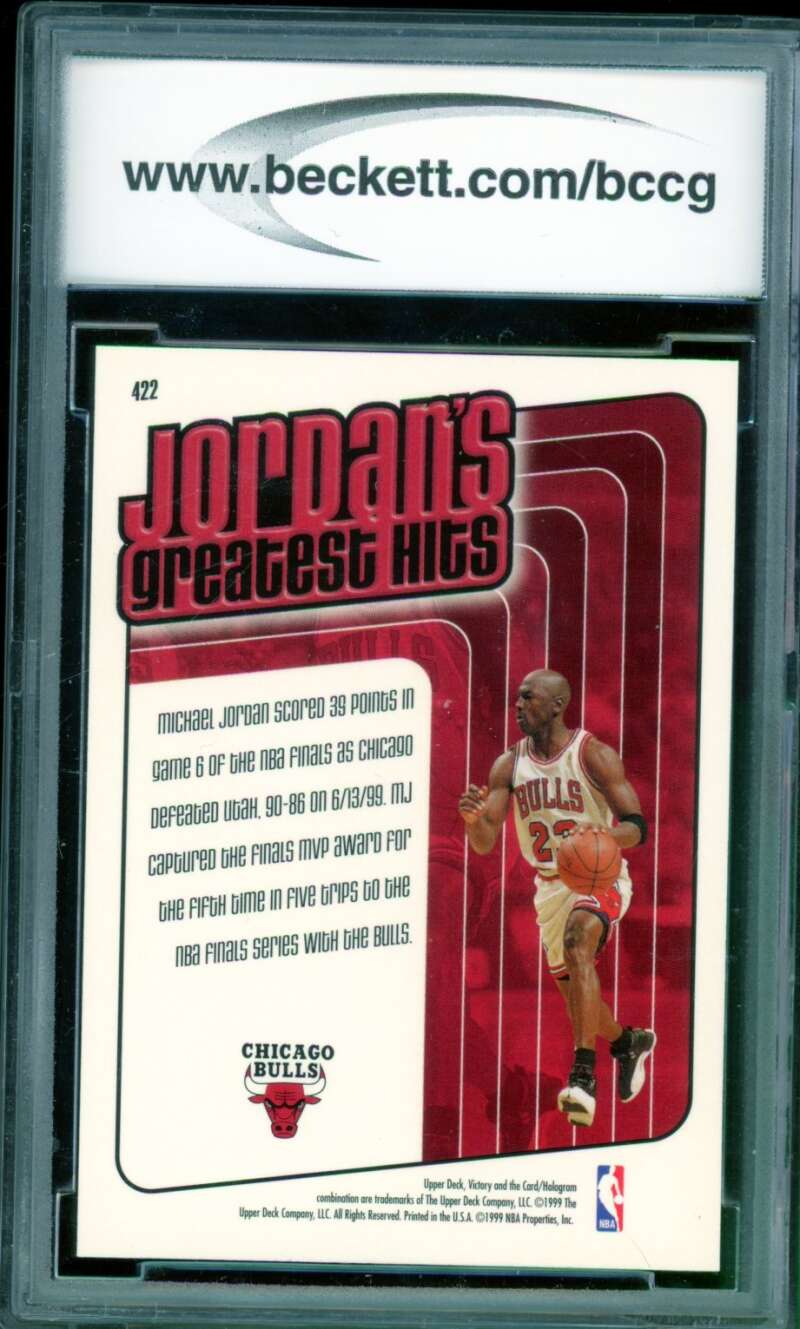 Michael Jordan Card 1999-00 Upper Deck Victory #422 BGS BCCG 10 Image 2