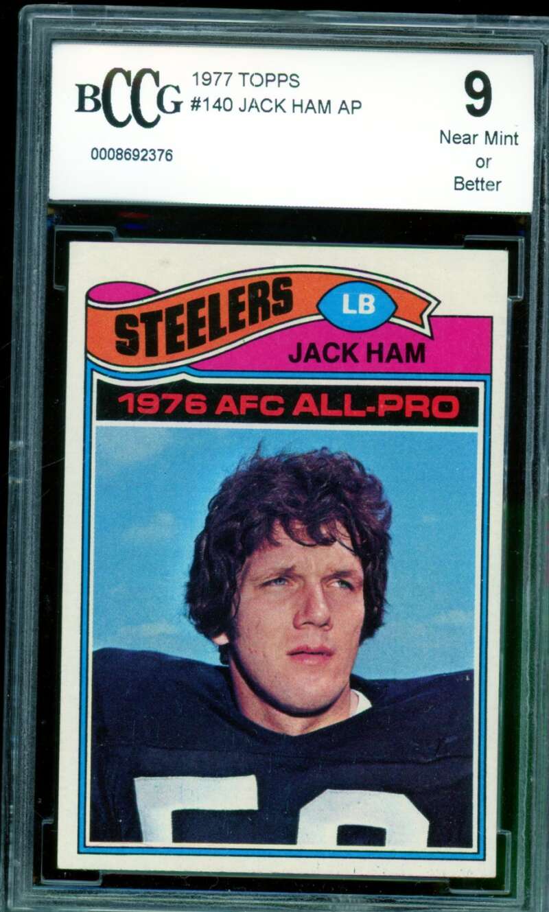 Jack Ham Card 1977 Topps #140 BGS BCCG 9 Image 1