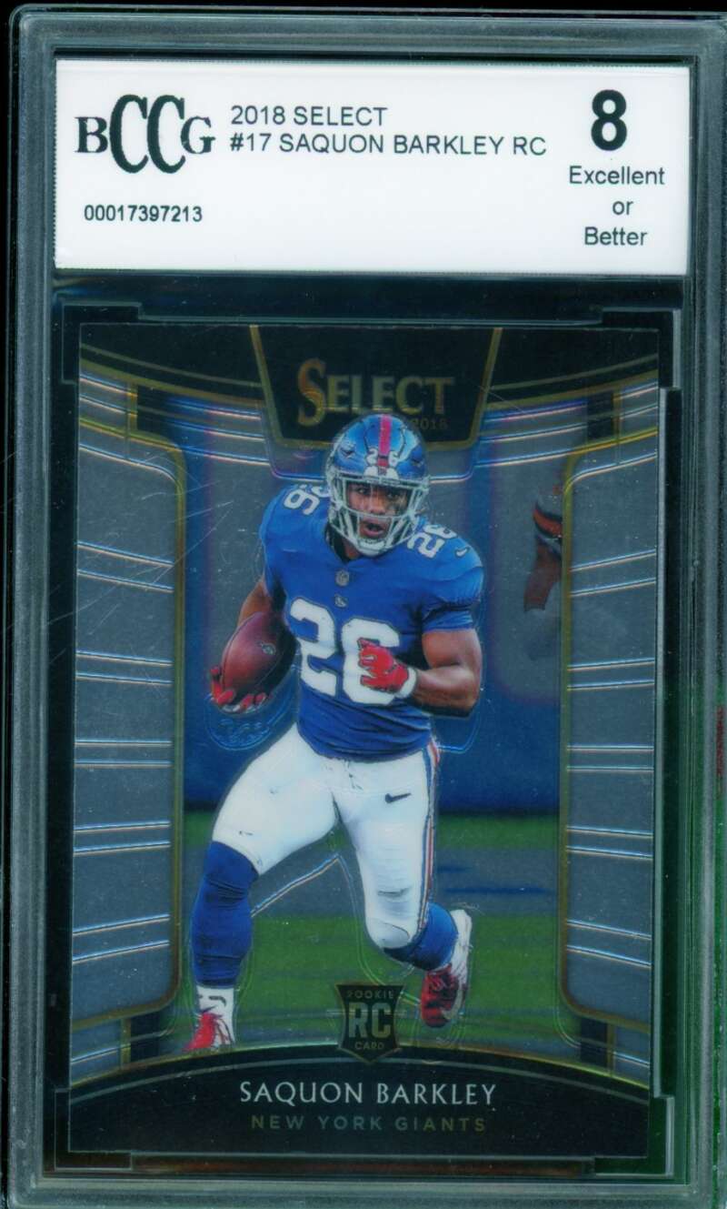 Saquon Barkley Rookie Card 2018 Select #17 BGS BCCG 8 Image 1