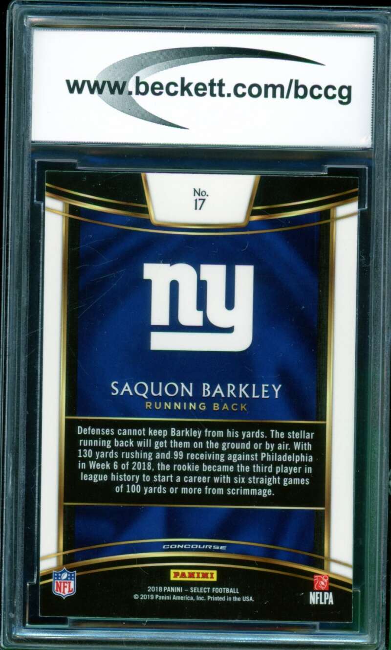 Saquon Barkley Rookie Card 2018 Select #17 BGS BCCG 8 Image 2