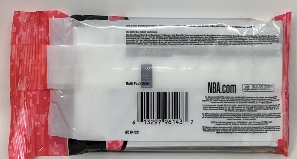 2019-20 Panini Mosaic Basketball Cello Pack ( Pink Camo Prizms) Image 2