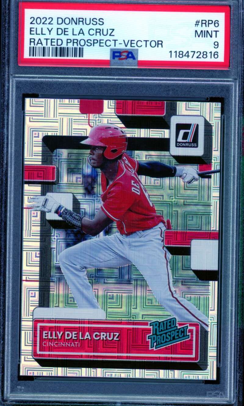 Elly De La Cruz Card 2022 Donruss Rated Prospect Cector #RP6 PSA 9 Image 1