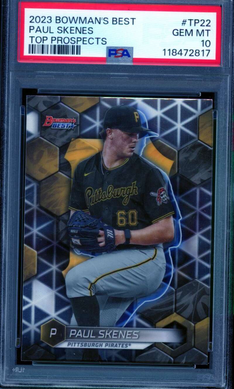 Paul Skenes Rookie Card 2023 Bowman's Best Top Prospects #TP-22 PSA 10 Image 1