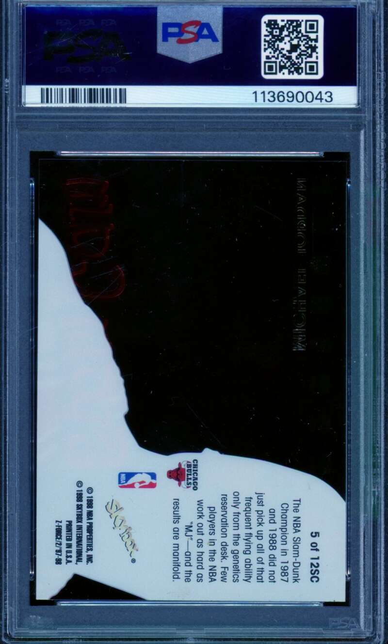 Michael Jordan Card 1997-98 SkyBox Z-Force Slam Cam #5 PSA 9 Image 2