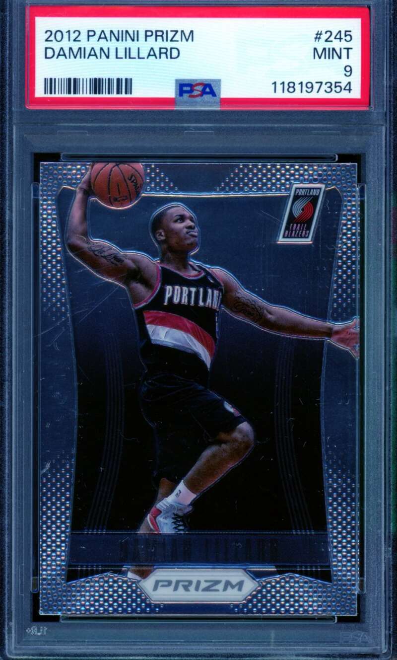Damian Lillard Rookie Card 2012-13 Panini Prizm #245 PSA 9 Image 1