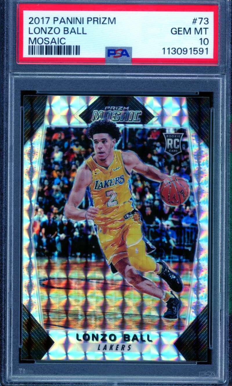 Lonzo Ball Rookie Card 2017-18 Panini Prizm #73 PSA 10 Image 1