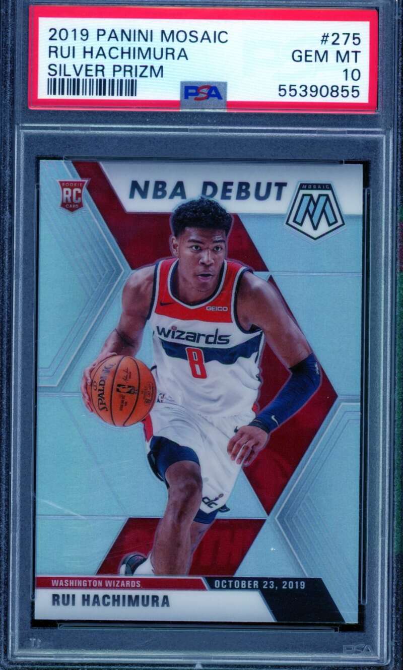 Rui Hachimura Rookie Card 2019-20 Panini Mosaic Silver #275 PSA 10 Image 1