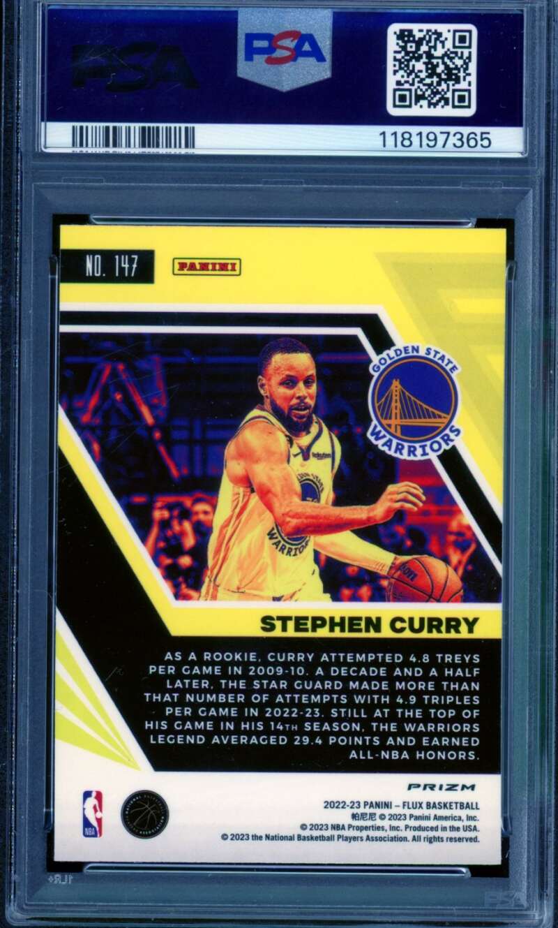 Stephen Curry Card 2022-23 Panini Flux Red Cracked Ice (pop 5) #147 PSA 10 Image 2