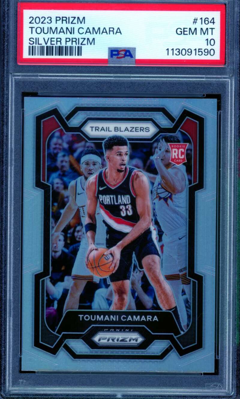 Toumani Camara Rookie Card 2023-24 Prizm Silver Prizms #164 PSA 10 Image 1