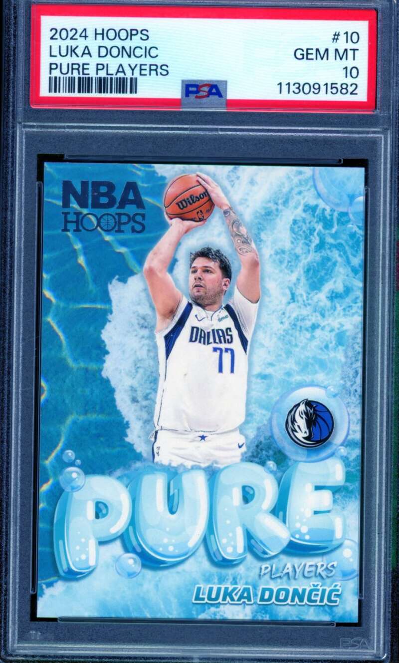 Luka Doncic Card 2024-25 Hoops Pure Players (pop 3) #10 PSA 10 Image 1