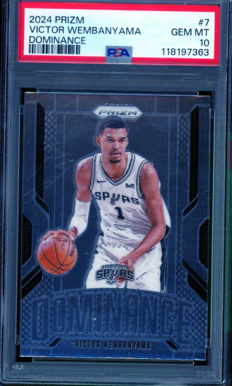 Victor Wembanyama Card 2024-25 Prizm Dominance (pop 2) #7 PSA 10 Image 1
