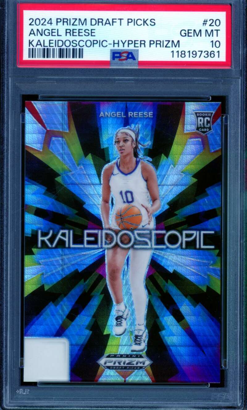 Angel Reese Rookie 2024 Prizm Draft Picks Kaleidoscopic Hyper Prizms #20 PSA 10 Image 1