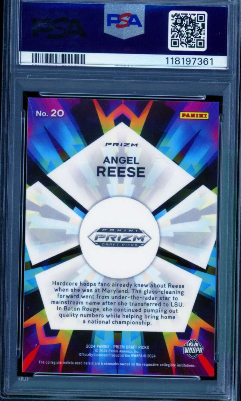 Angel Reese Rookie 2024 Prizm Draft Picks Kaleidoscopic Hyper Prizms #20 PSA 10 Image 2