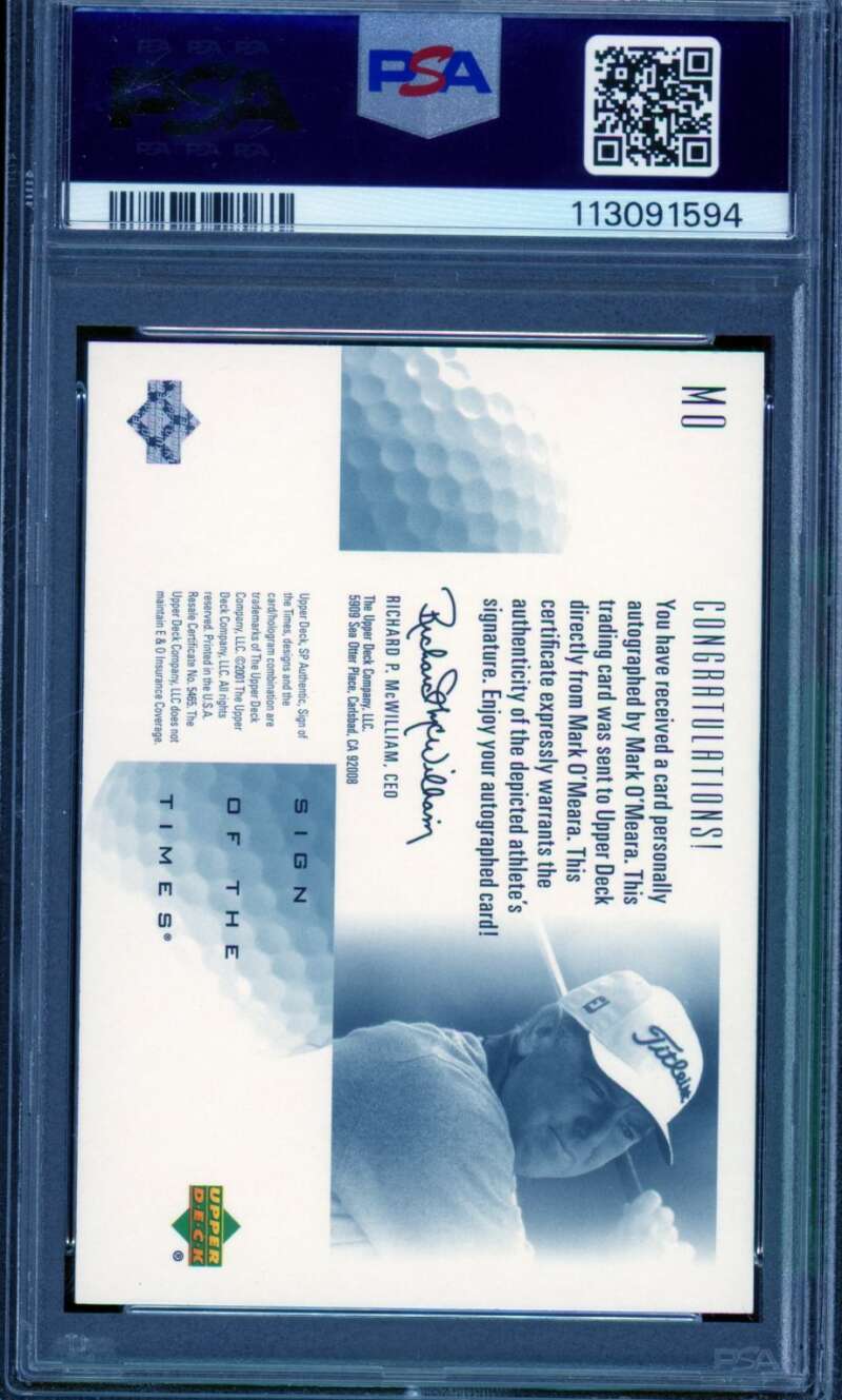 Mark O'Meara Card 2001 SP Authentic Sign Of The Times (pop 2) #MO PSA 9 Image 2