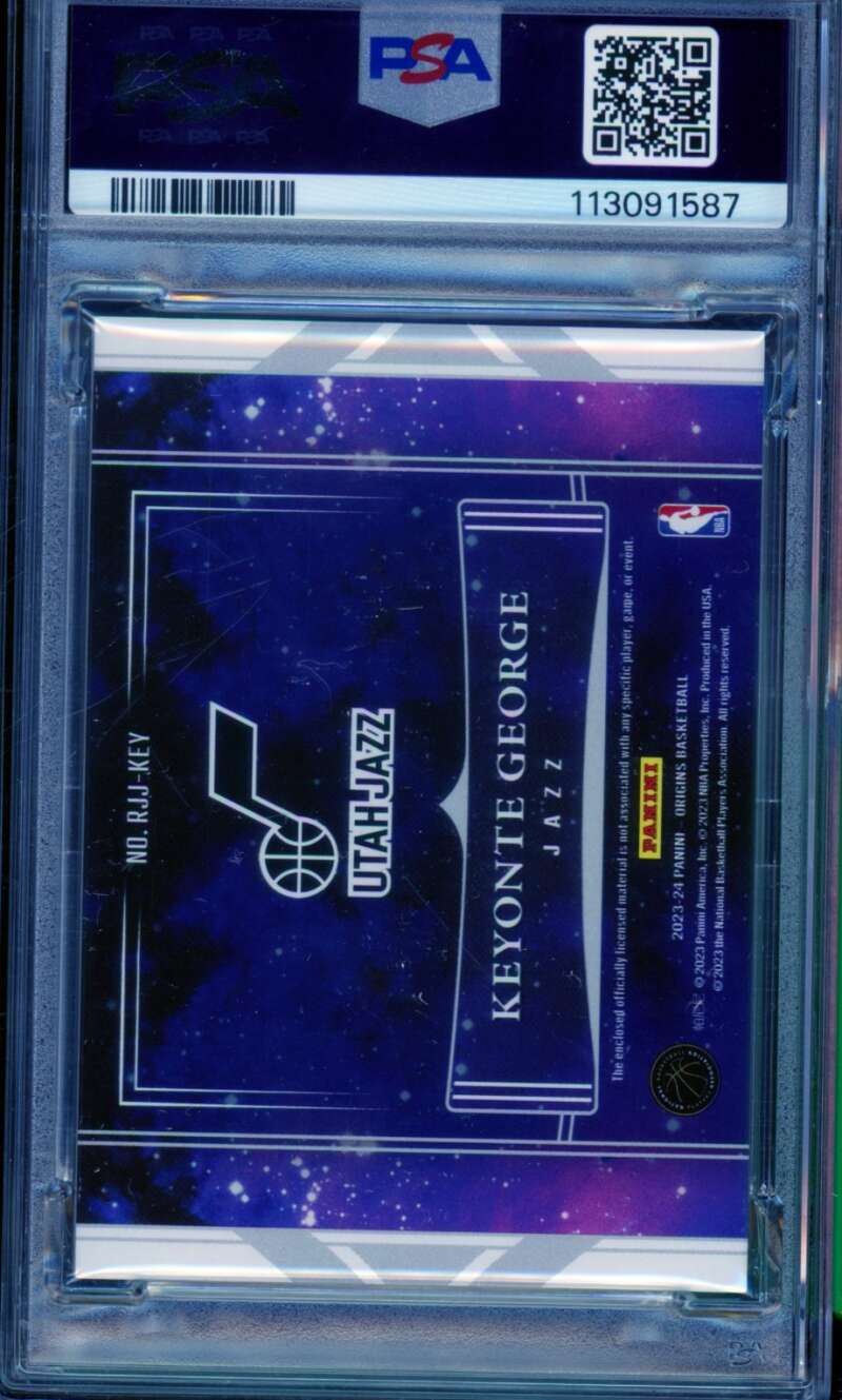 Keyonte George Rookie Card 2023-24 Origins Jumbo Jersey (pop 2) #Rjjkey PSA 9 Image 2