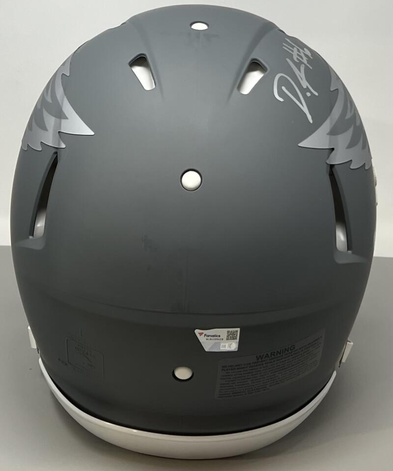 DeVonta Smith Autograph Signed Eagles Full Size Football Helmet Fanatics Authentic Image 4