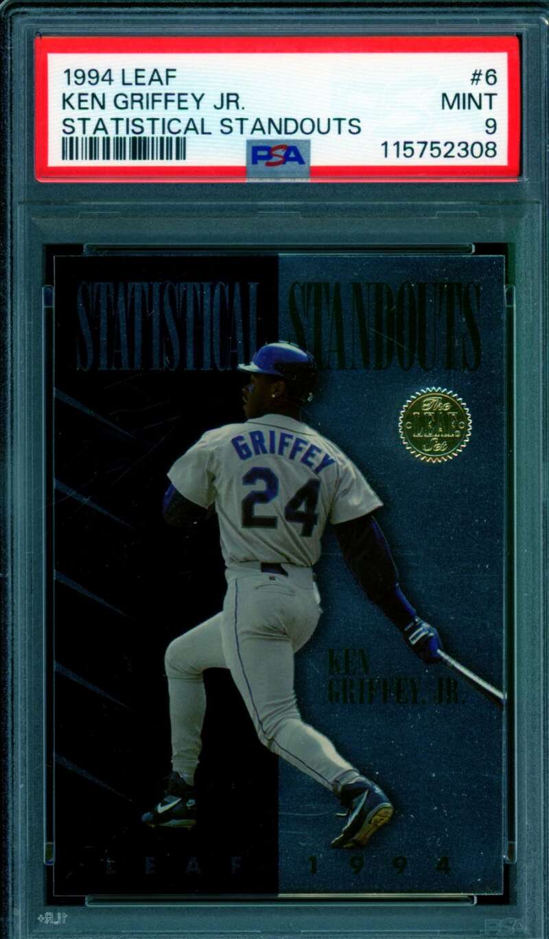 Ken Griffey Jr. Card 1994 Leaf Statistical Standouts #6 PSA 9 Image 1