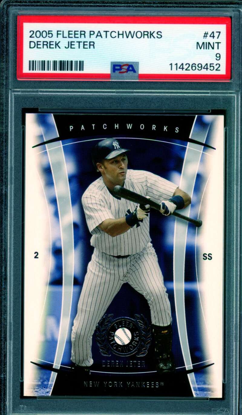 Derek Jeter Card 2005 Fleer Patchworks #47 PSA 9 Image 1