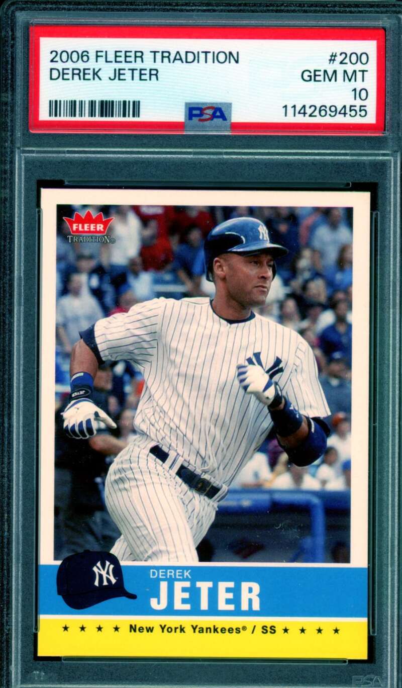 Derek Jeter Card 2006 Fleer Tradition #200 PSA 10 Image 1