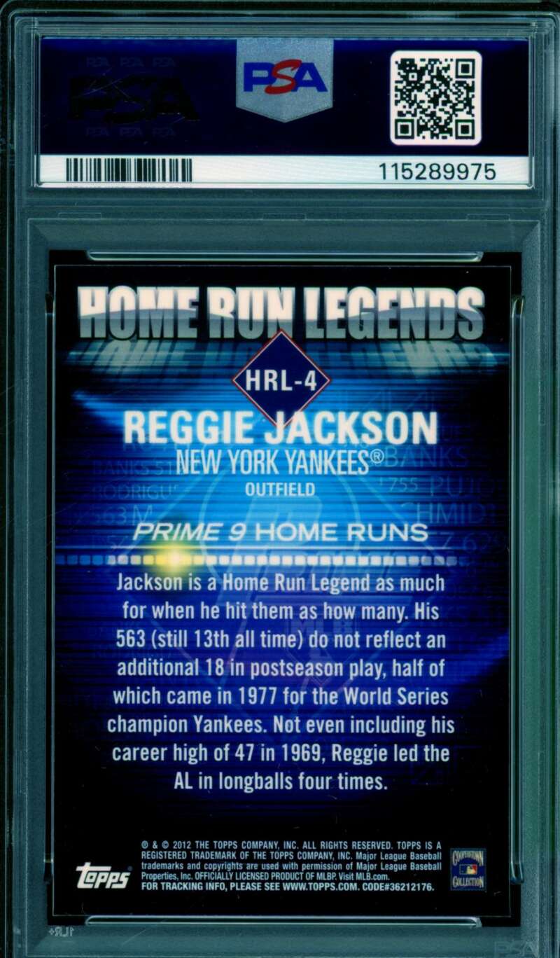 Reggie Jackson Card 2012 Topps Prime 9 Home Run Legends #HRL-4 PSA 10 Image 2
