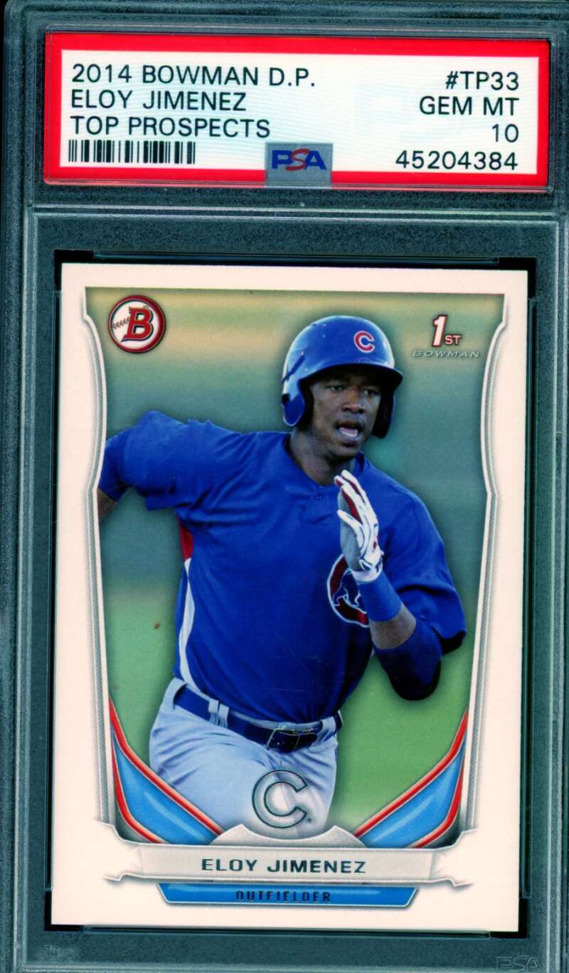 Eloy Jimenez Rookie Card 2014 Bowman Draft Picks #TP33 PSA 10 Image 1