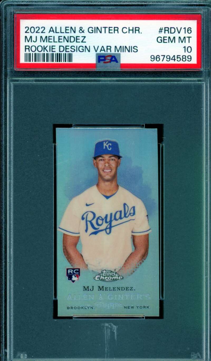 MJ Melendez 2022 Allen Ginter Chrome Rookie Design Var Minis (pop 8) #6 PSA 10 Image 1