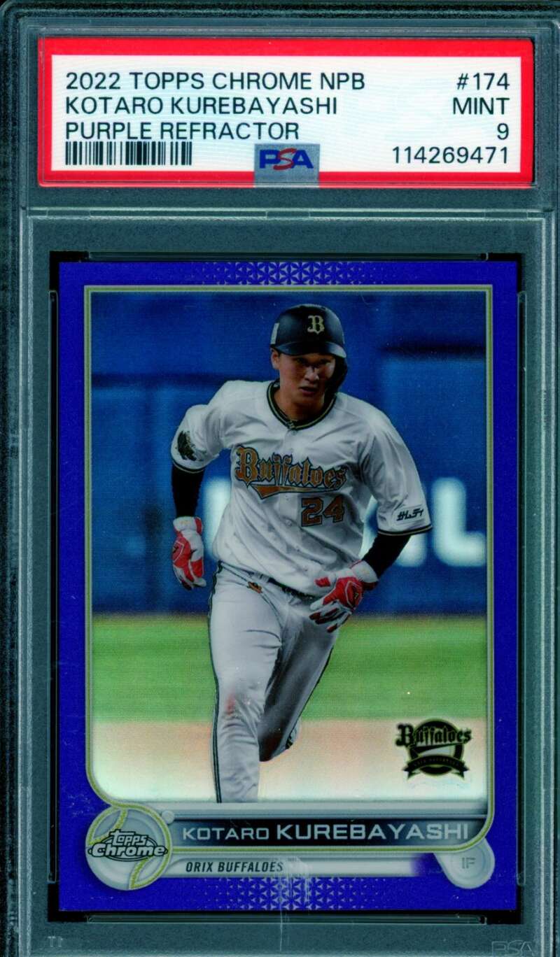Kotaro Kurebayashi Rookie Card 2022 Topps Chrome Purple Refractor #174 PSA 9 Image 1
