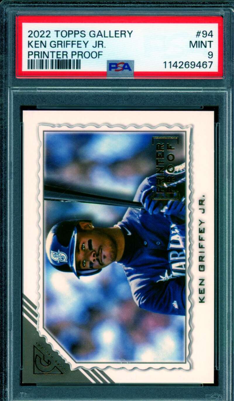 Ken Griffey Jr. Card 2022 Topps Gallery Printer Proof (pop 1) #94 PSA 9 Image 1