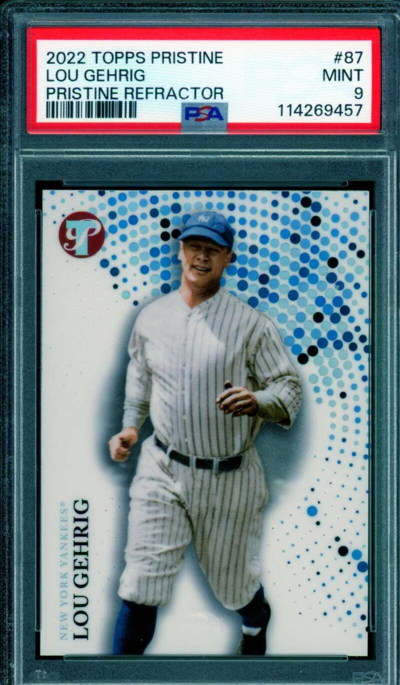 Lou Gehrig Card 2022 Topps Pristine Refractor (pop 1) #87 PSA 9 Image 1