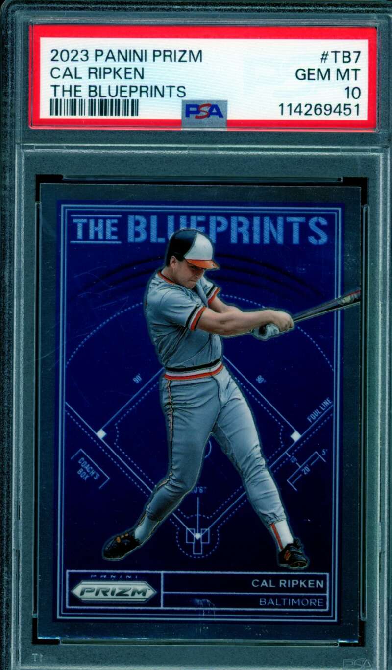 Cal Ripken Card 2023 Panini Prizm The Blueprints (pop 1) #TB7 PSA 10 Image 1