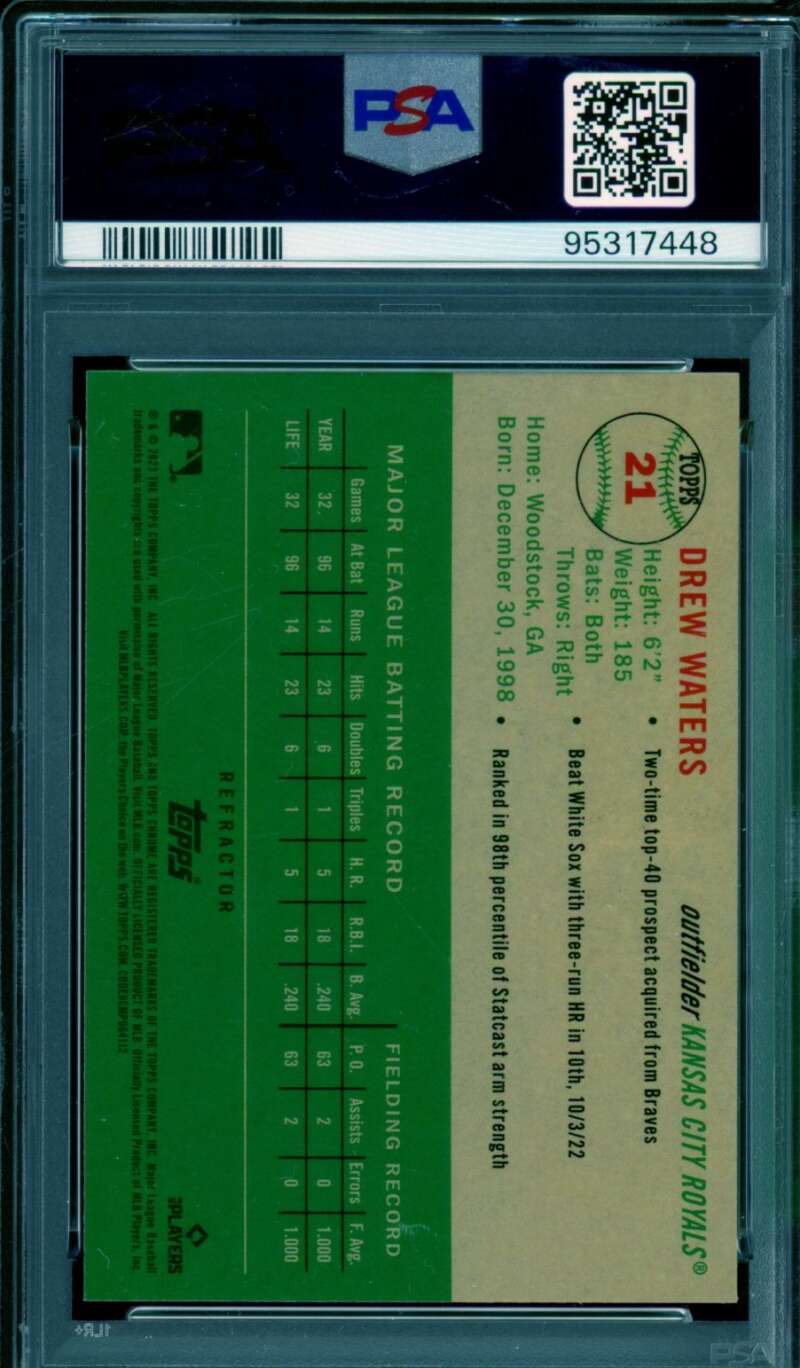 Drew Waters Card 2023 Platinum Anniversary Refractor (pop 1) #21 PSA 10 Image 2