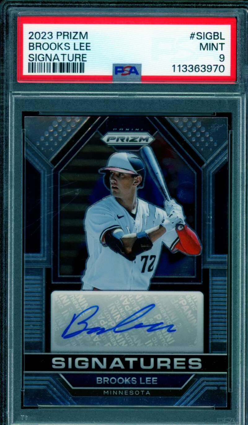 Brooks Lee Rookie Card 2023 Prizm Signature (pop 1) #SIGBL PSA 9 Image 1