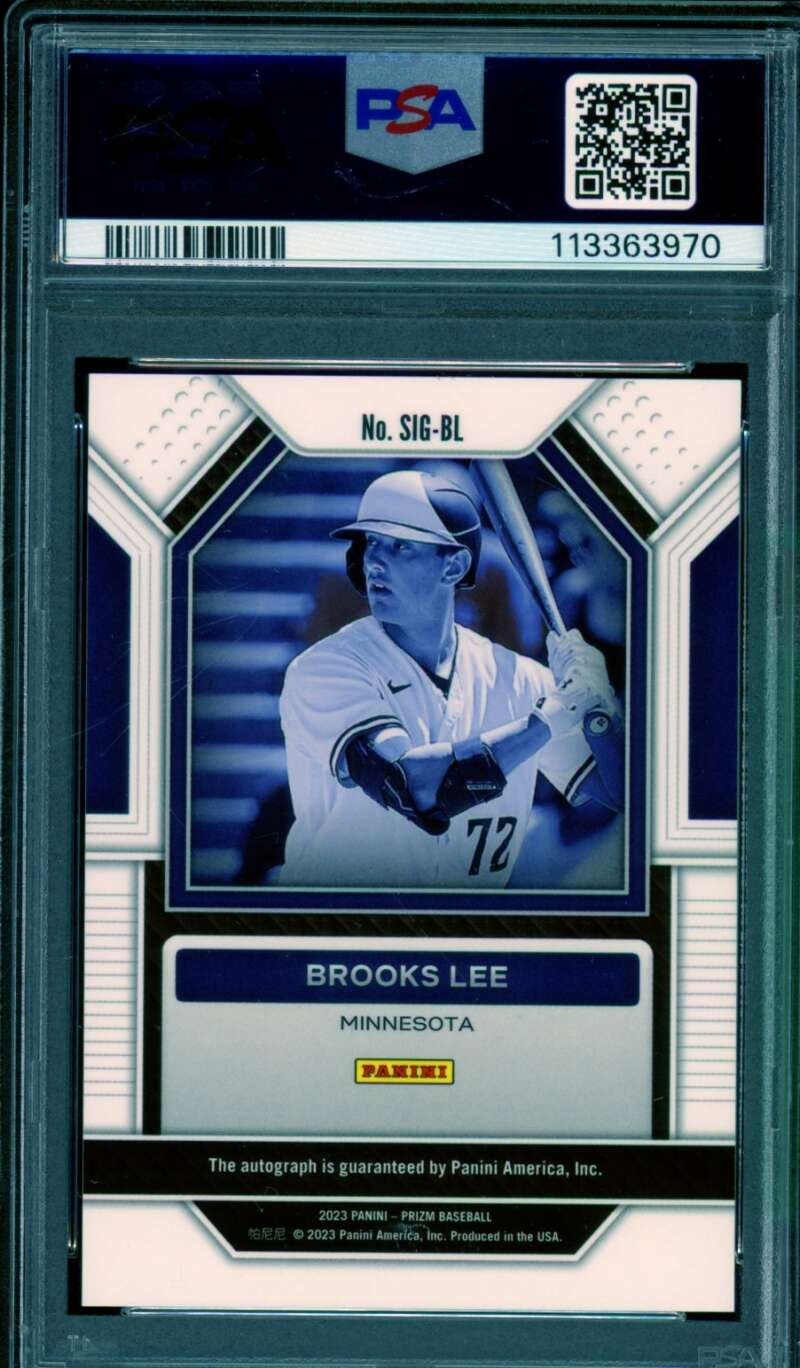 Brooks Lee Rookie Card 2023 Prizm Signature (pop 1) #SIGBL PSA 9 Image 2