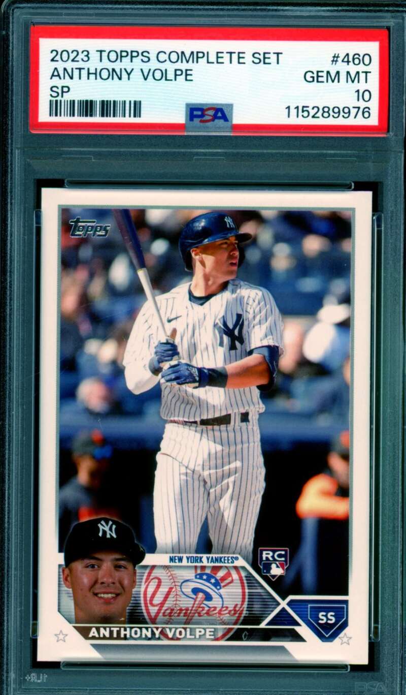 Anthony Volpe Card 2023 Topps Complete Set #460 PSA 10 Image 1