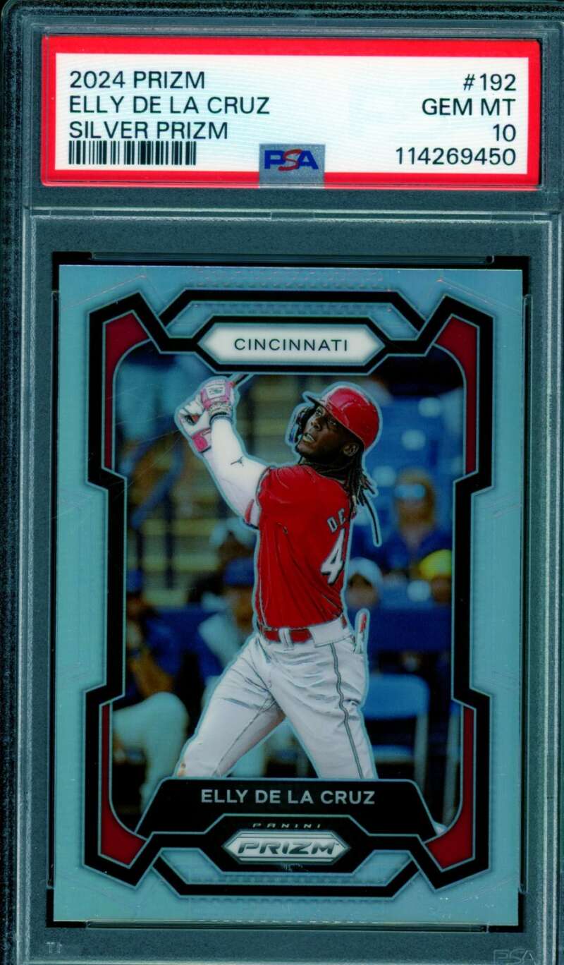 Elly De La Cruz Rookie Card 2024 Prizm Silver Prizms (pop 10) #192 PSA 10 Image 1