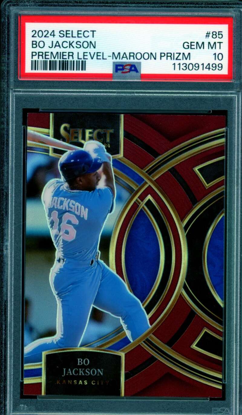 Bo Jackson 2024 Select Premier Level Marron Prizm (14/149) (pop 1) #85 PSA 10 Image 1