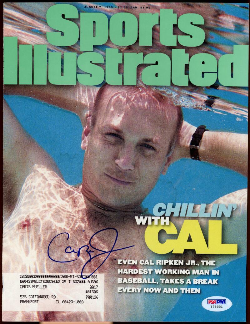 Cal Ripken Jr. Autographed Sports Illustrated Magazine Cover PSA DNA Authentic Image 1