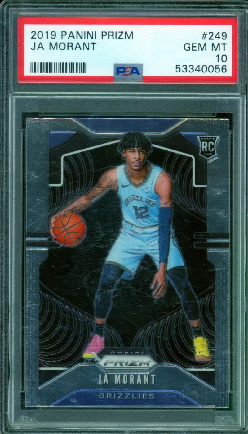 Ja Morant Rookie Card 2019-20 Panini Prizm #249 PSA 10 (holder scratches) Image 1