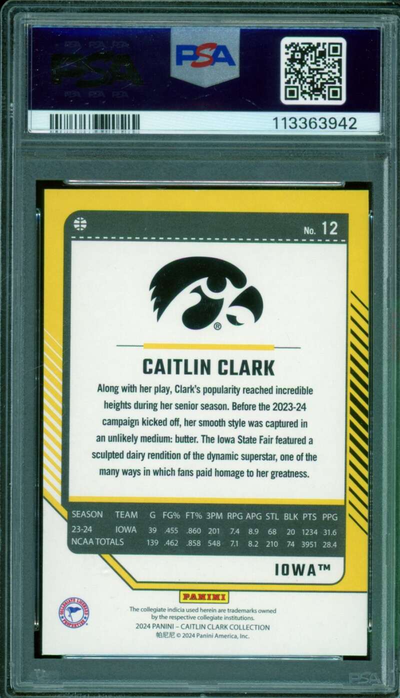 Caitlin Clark Card 2024 Donruss-Target #12 PSA 8 Image 2